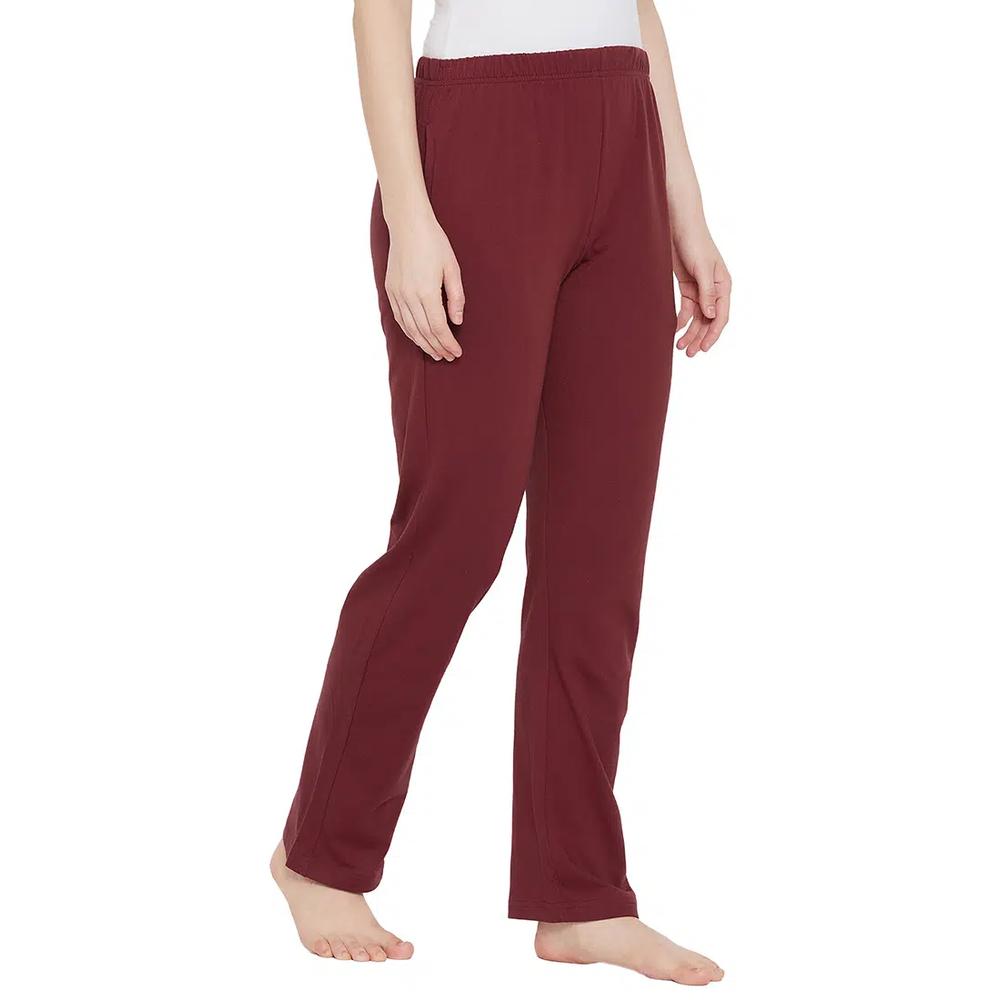 Clovia Chic Basic Пижама бордовая, с высоким содержанием хлопка 2