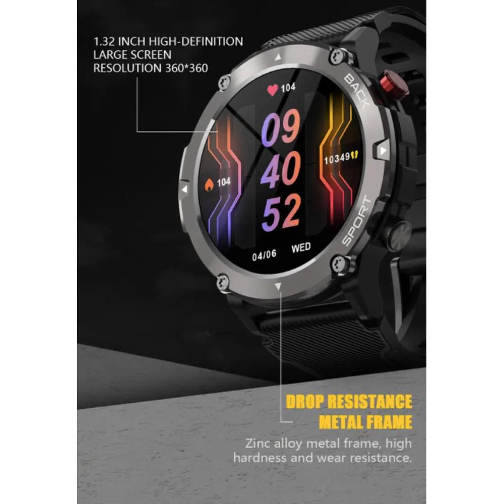 Умные часы 128M, OLED-экран с высоким разрешением 360x360, Bluetooth-звонки, аккумулятор 300 мАч, водонепроницаемость IP68 4