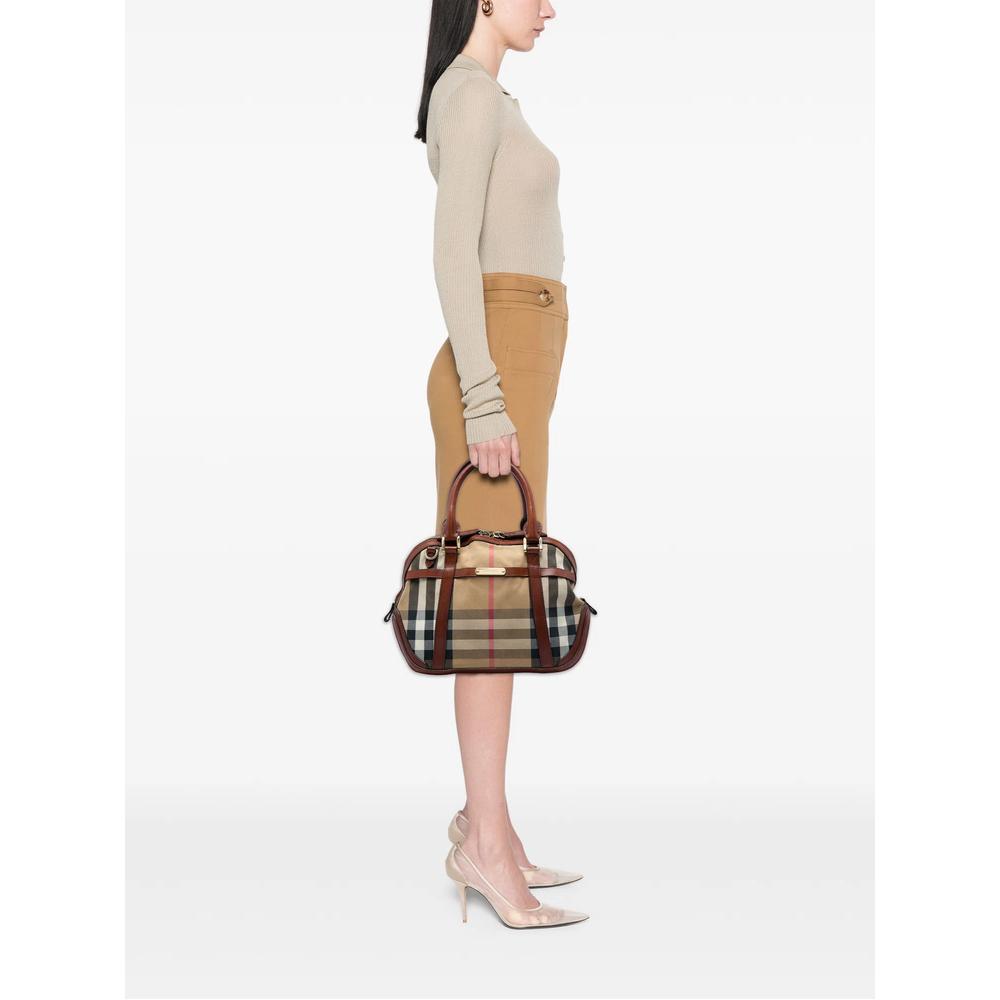2000-2017 Small Leather Trimmed House Check Canvas Bridle Orchard satchel 2