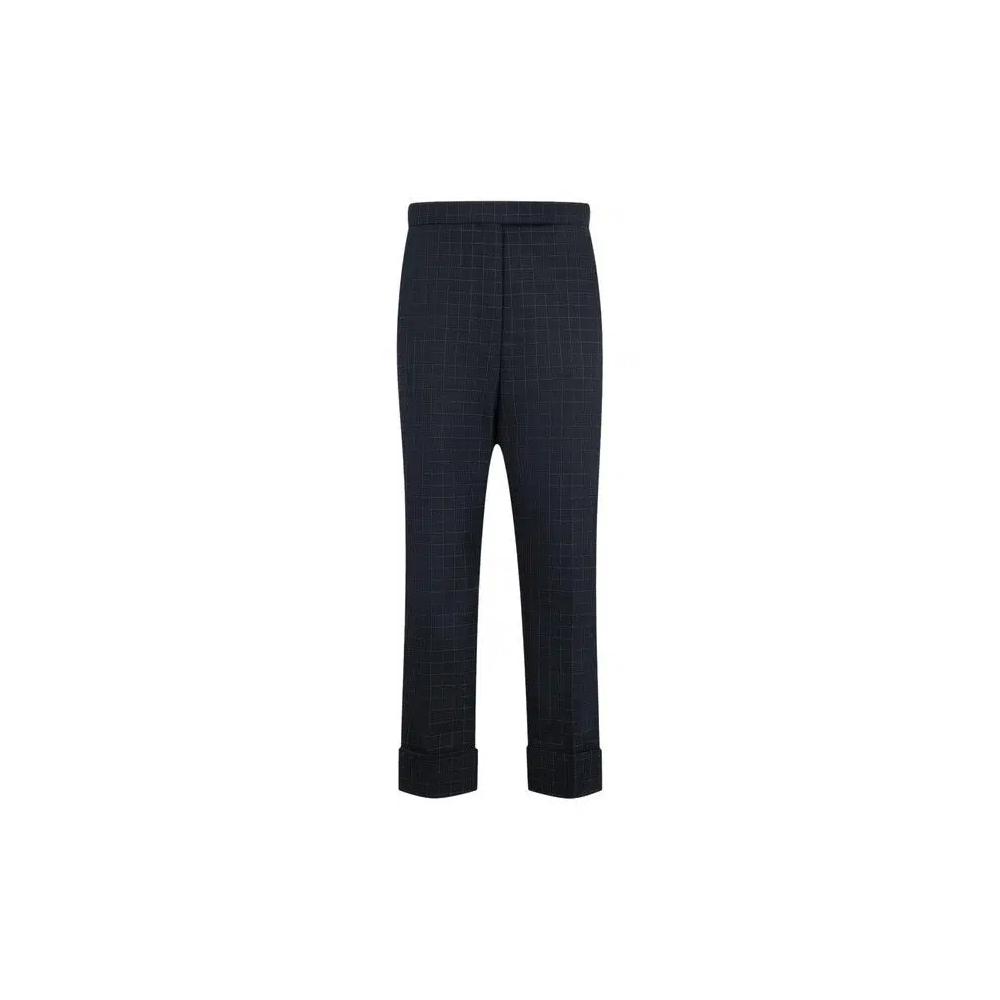 Брюки Thom Browne Classic Backstrap Trouser W/Self Tipping In Windowpane Check Cotton Wool Suiting 'Темно-синий' 1