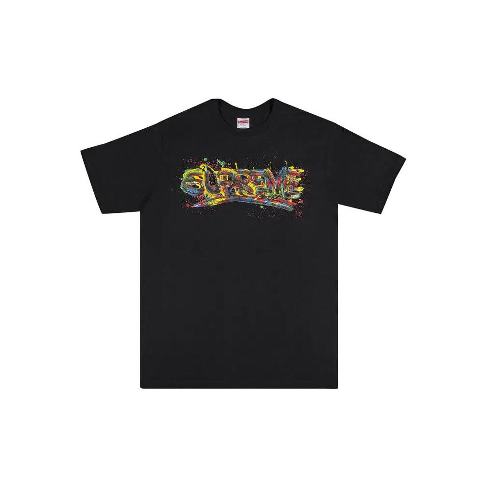 Футболки Supreme Paint Logo Tee 'Black' 1