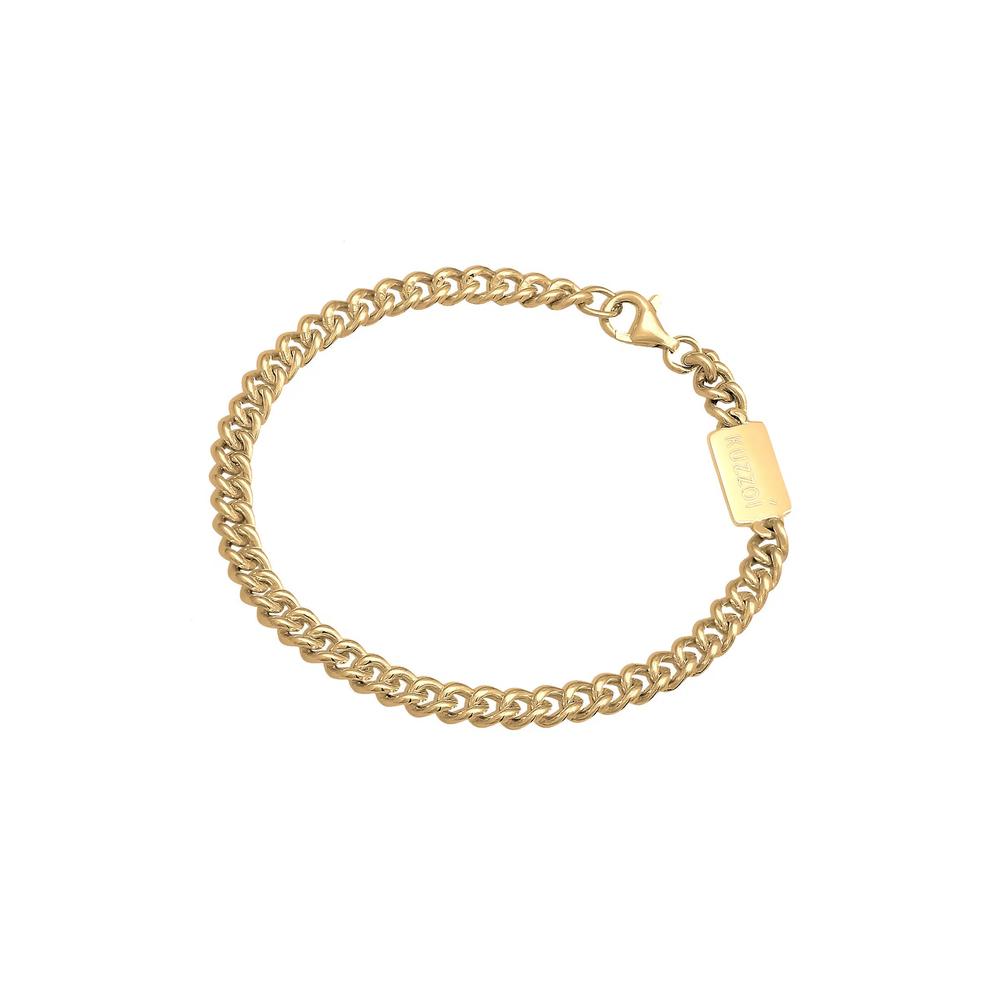 Мужской Серебряный Браслет-Цепь Curb Chain – С Золотым Покрытием 3