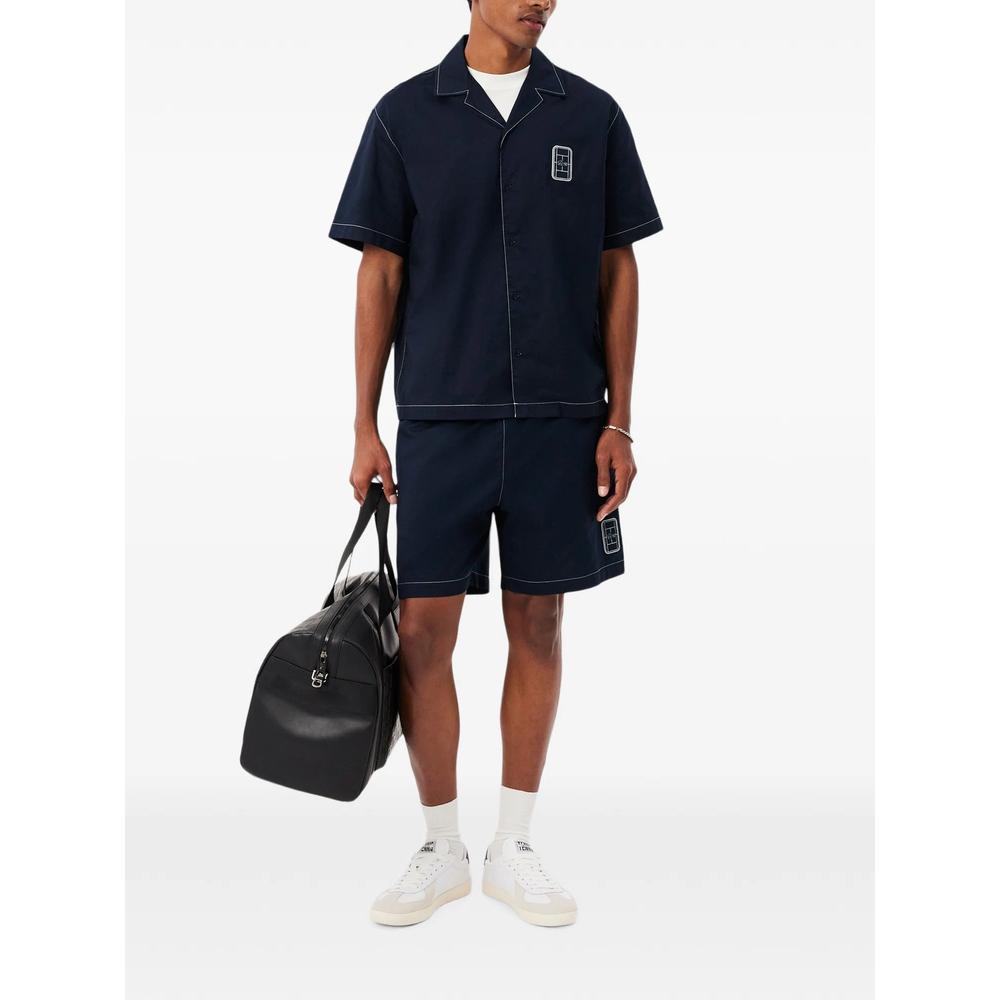 contrast-stitch logo-patch shirt 2