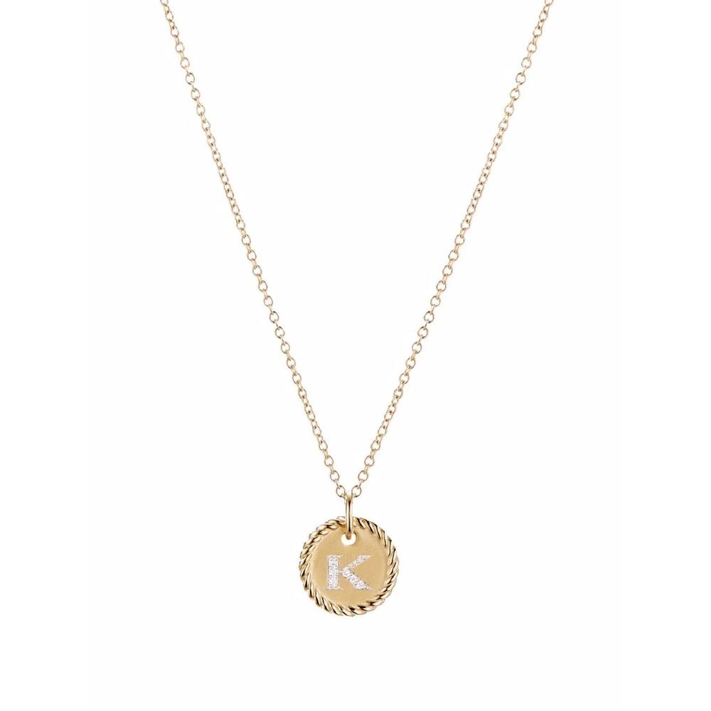 Колье K Initial Charm из желтого золота с бриллиантами 1