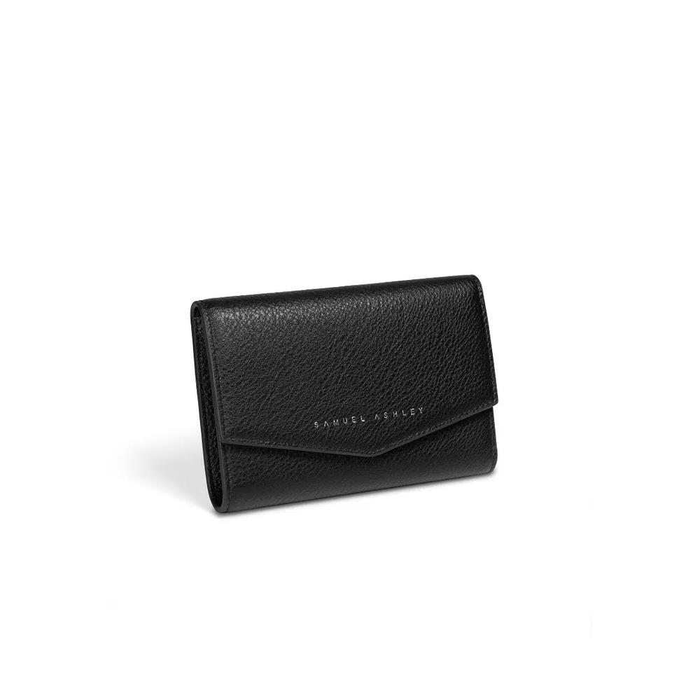 Keira Leather Trifold Wallet - Черный 6