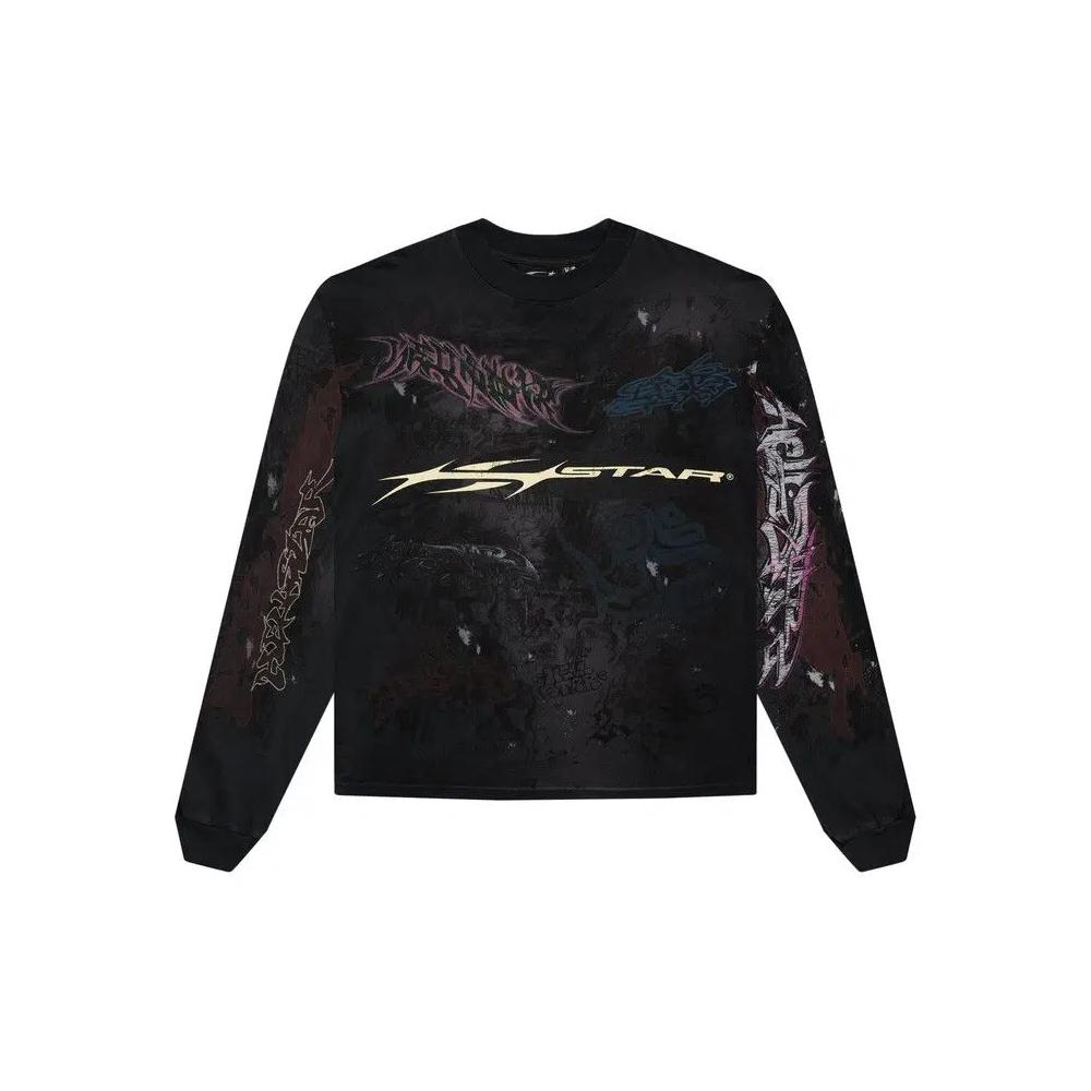 Топы Hellstar Graffiti Long-Sleeve 'Черный' 1