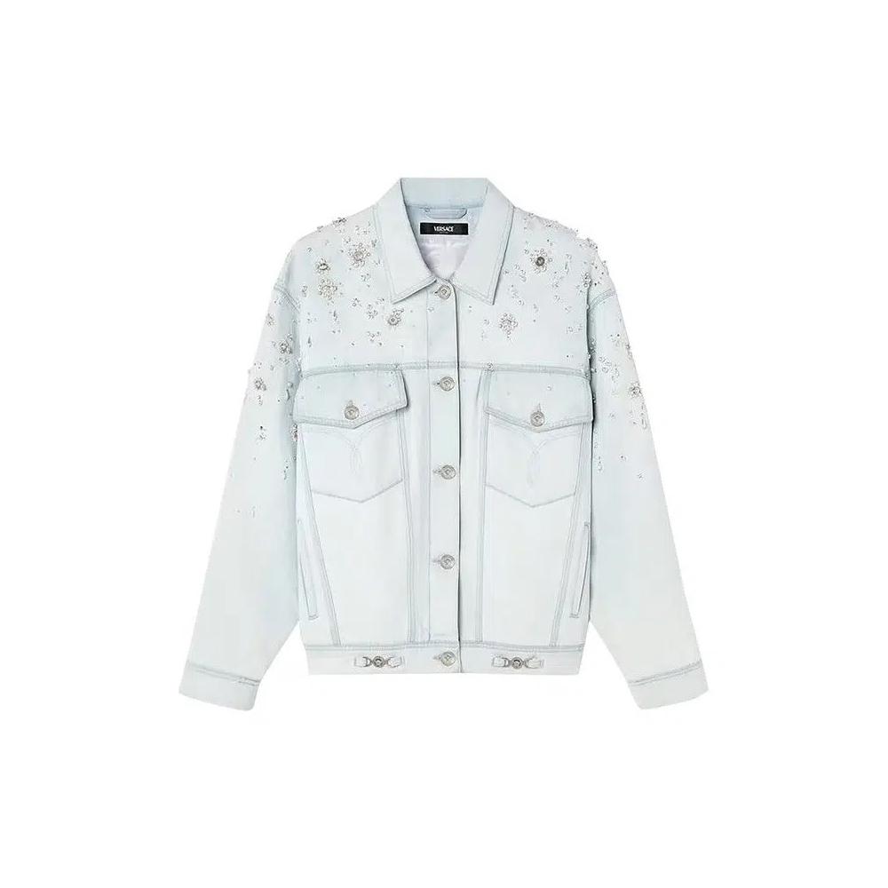 Джинсовые куртки Versace Вышитая джинсовая куртка 'Light Blue Ice' 1