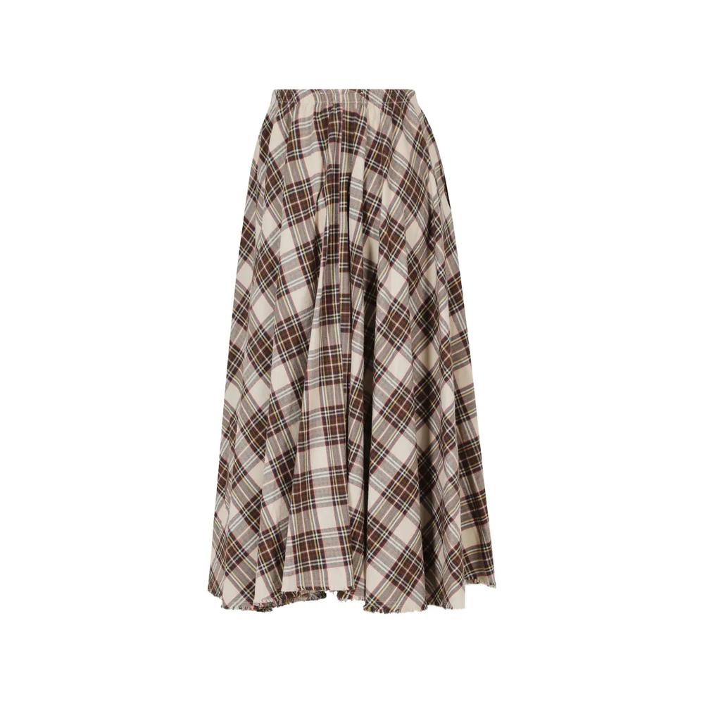Alice check frayed-hem midi skirt 2