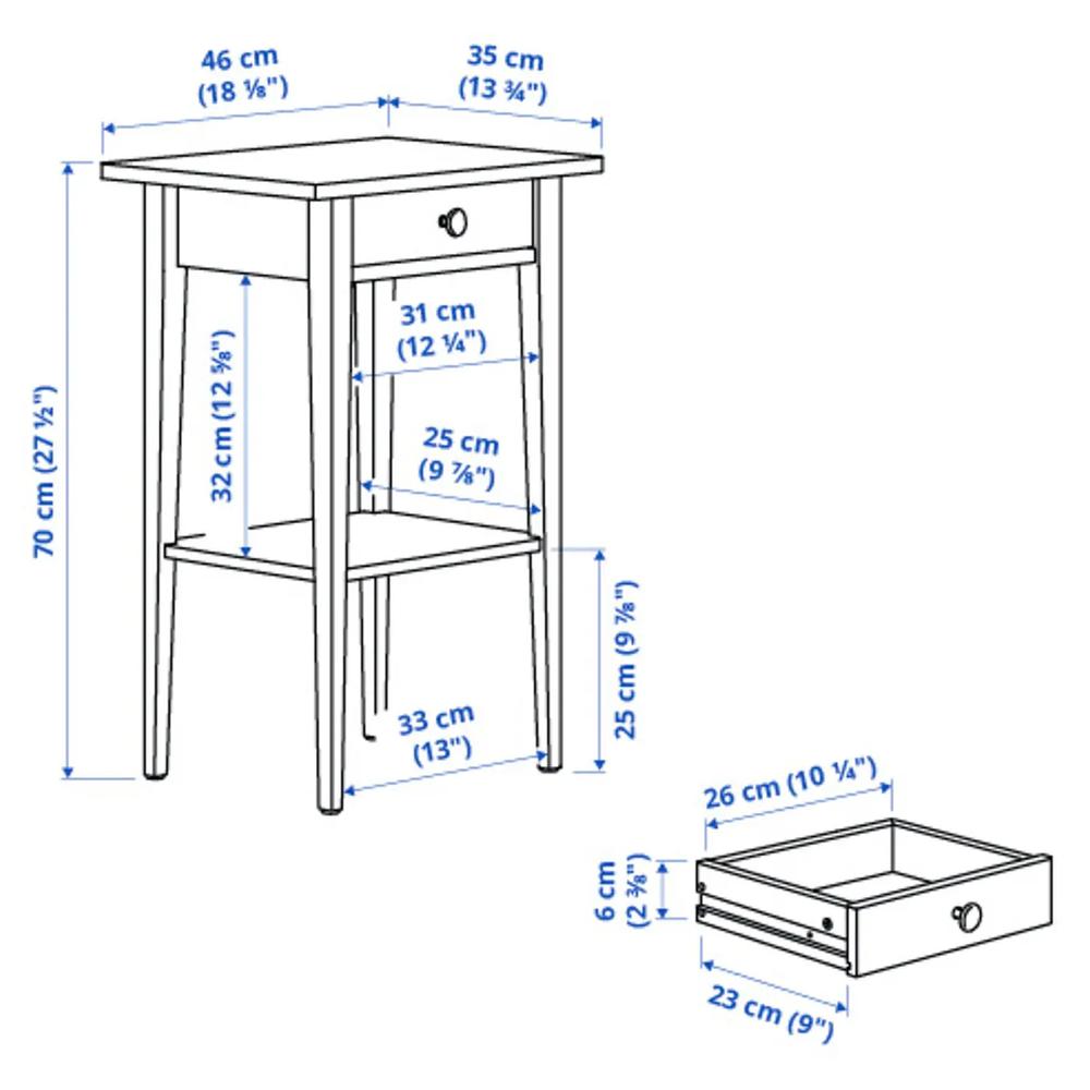 HEMNES прикроватный столик 5