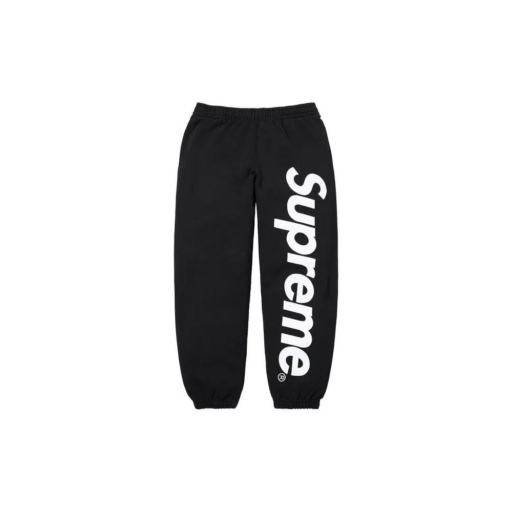 Спортивные штаны Supreme Satin Appliqué Sweatpant 'Black' 1