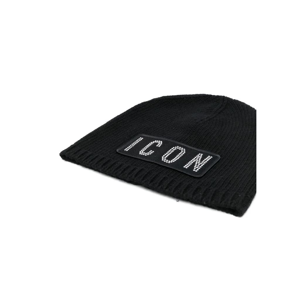Icon-patch knitted beanie 2