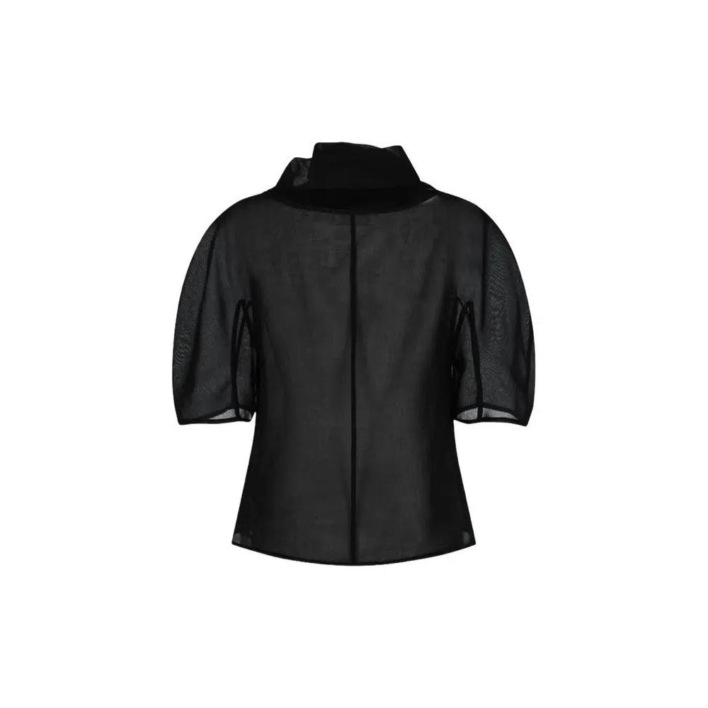 Рубашки и топы Amomento Knotted Collar Top 'Black' 2