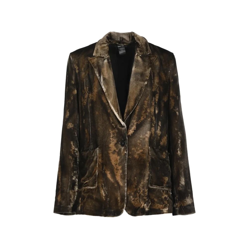 velvet-effect single-breasted jacket 1