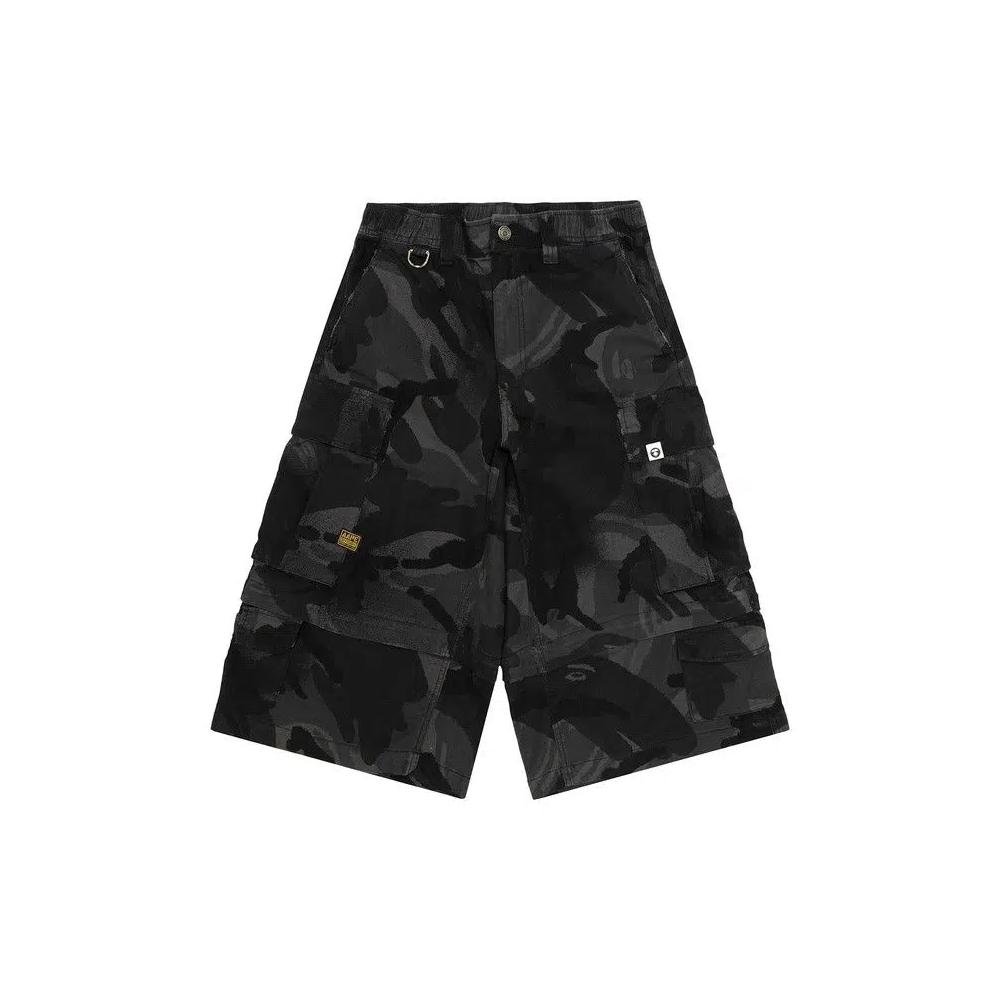 Шорты AAPE Camo Cargo Shorts 'Black/Multicolor' 1