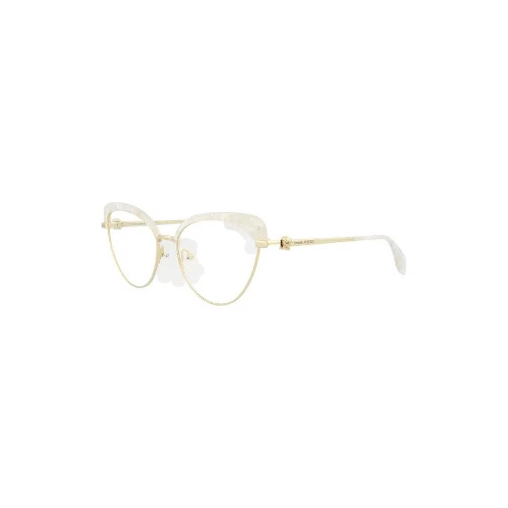 Очки Alexander McQueen Cat Eye-Frame Metal Optical Frames 'Gold Transparent' 2
