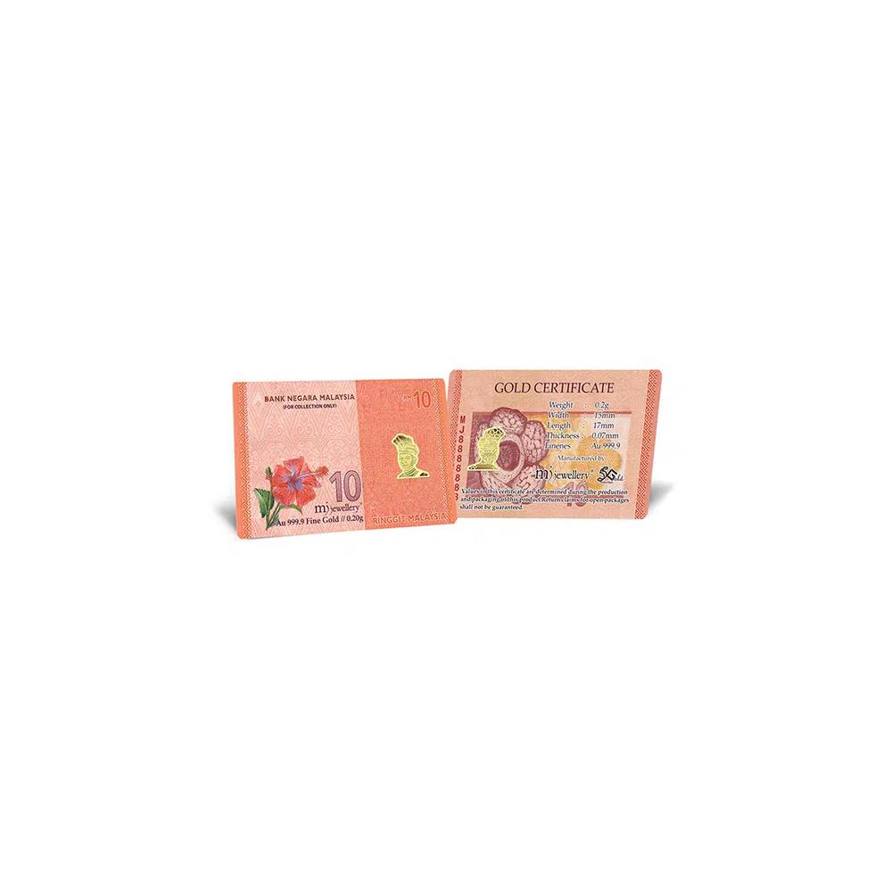 5G Gold Collection 999.9/24K Malaysian Ringgit Series Золотой слиток (0,2 г) 1