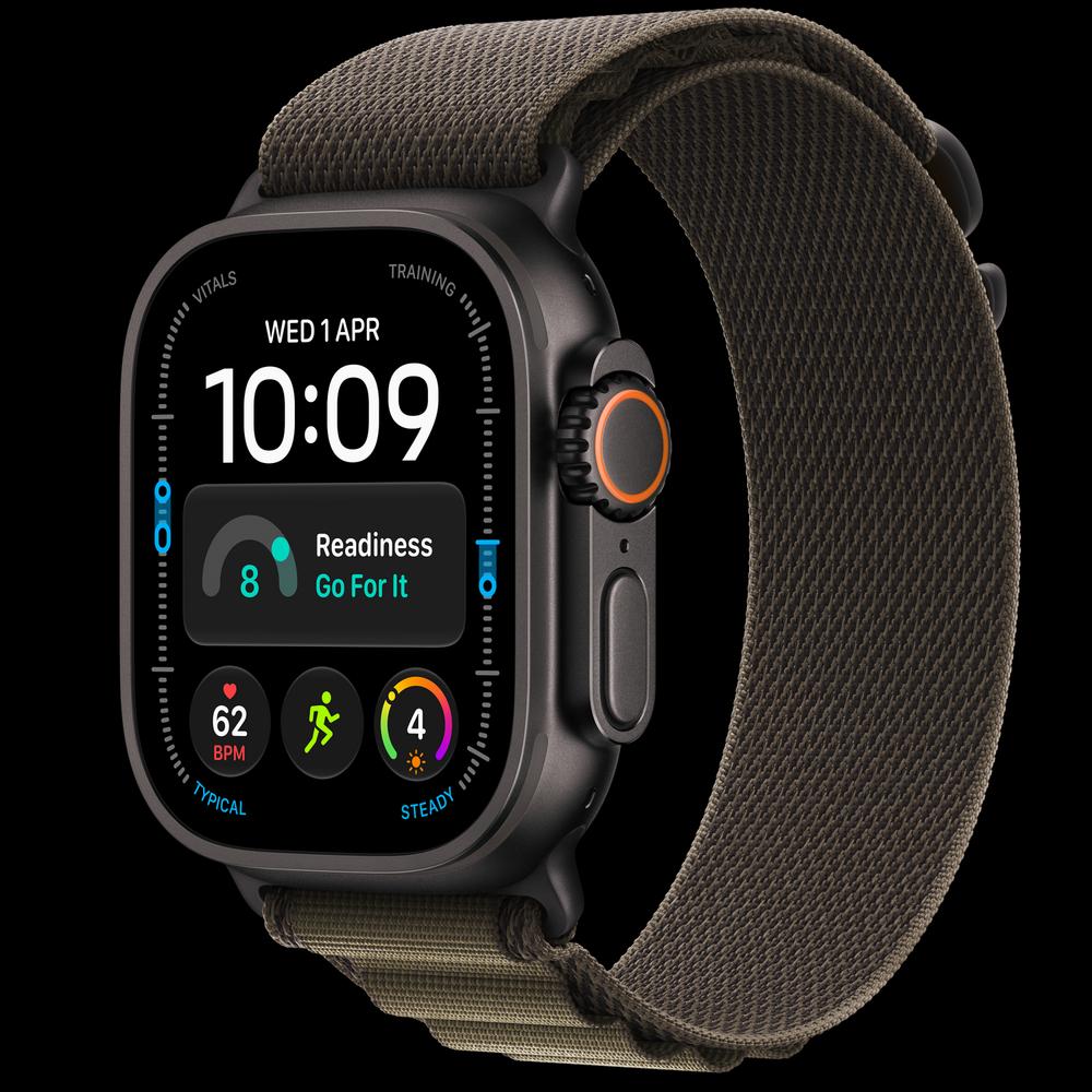 Apple Watch Ultra 4 49 мм, GPS + Cellular, титан, Black, ремешок Dark Olive Alpine Loop 1