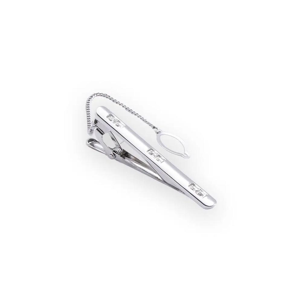 Зажим для галстука Almira Chrome Diamonte 1