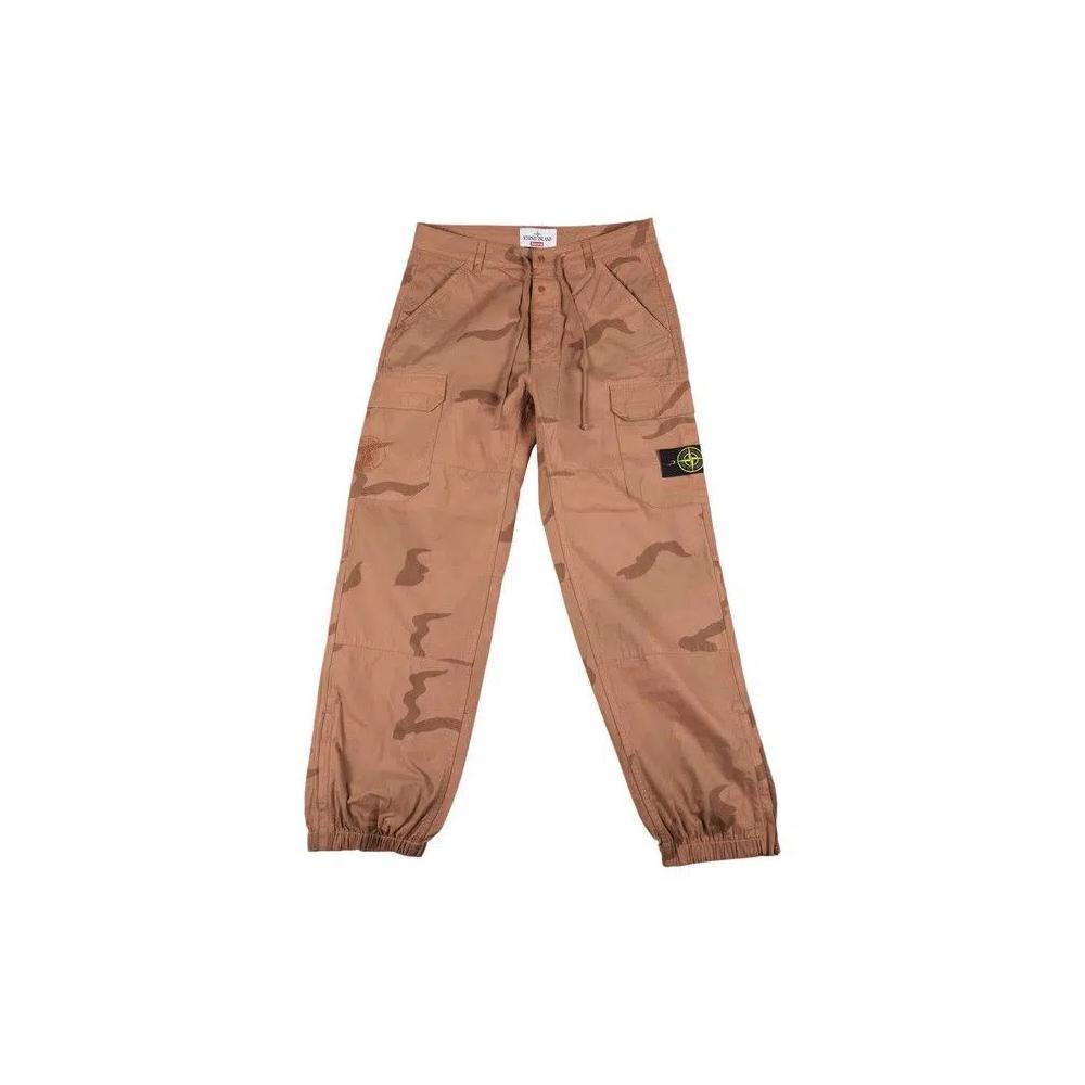 Карго-штаны Supreme x Stone Island Camo Cargo Pant 'Коралловый' 1