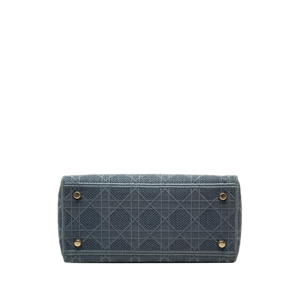 2020 Medium Embroidered Canvas Cannage Lady D Lite satchel 4