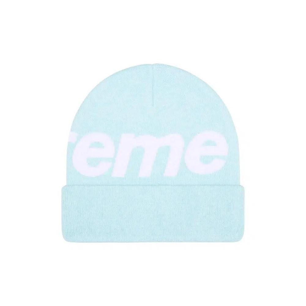 Бини Supreme Big Logo Beanie 'Light Blue' 2