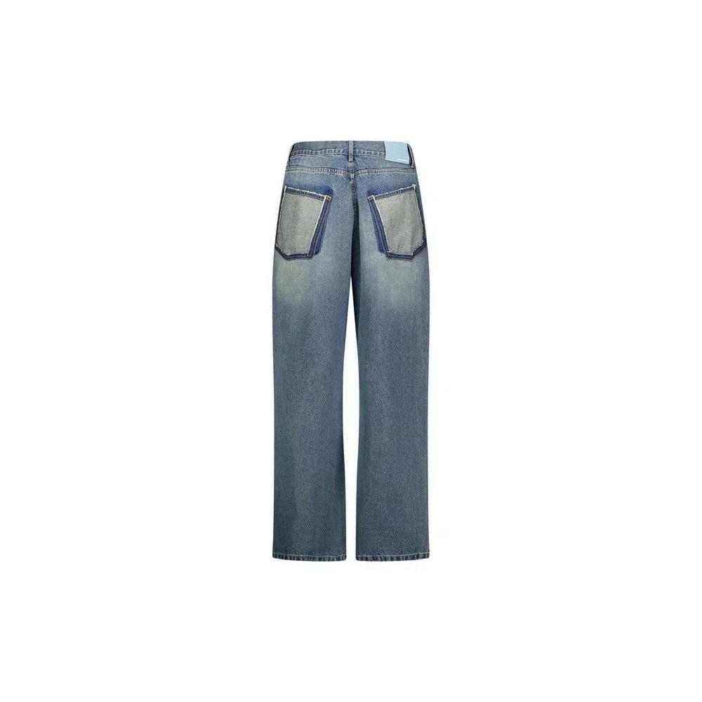 3.PARADIS Freedom Doves прямые джинсы из денима «Washed Blue» 2