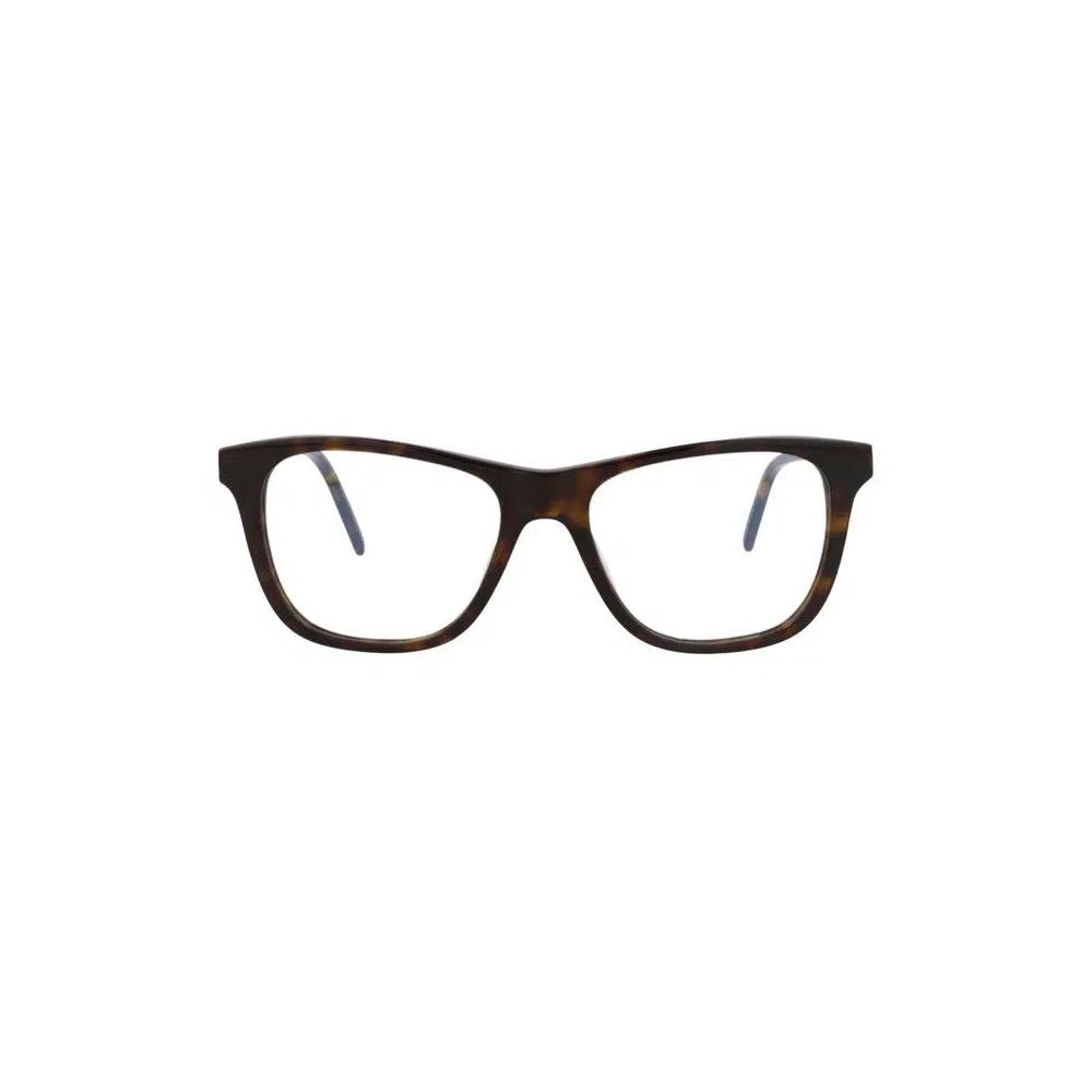 Очки Saint Laurent Square-Frame Acetate Optical Frames «Havana Silver Transparent» 1