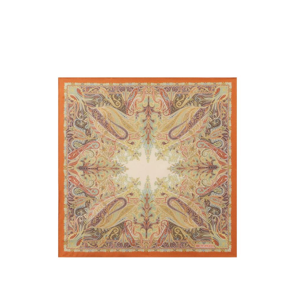 silk pocket square with floral Paisley motif 1