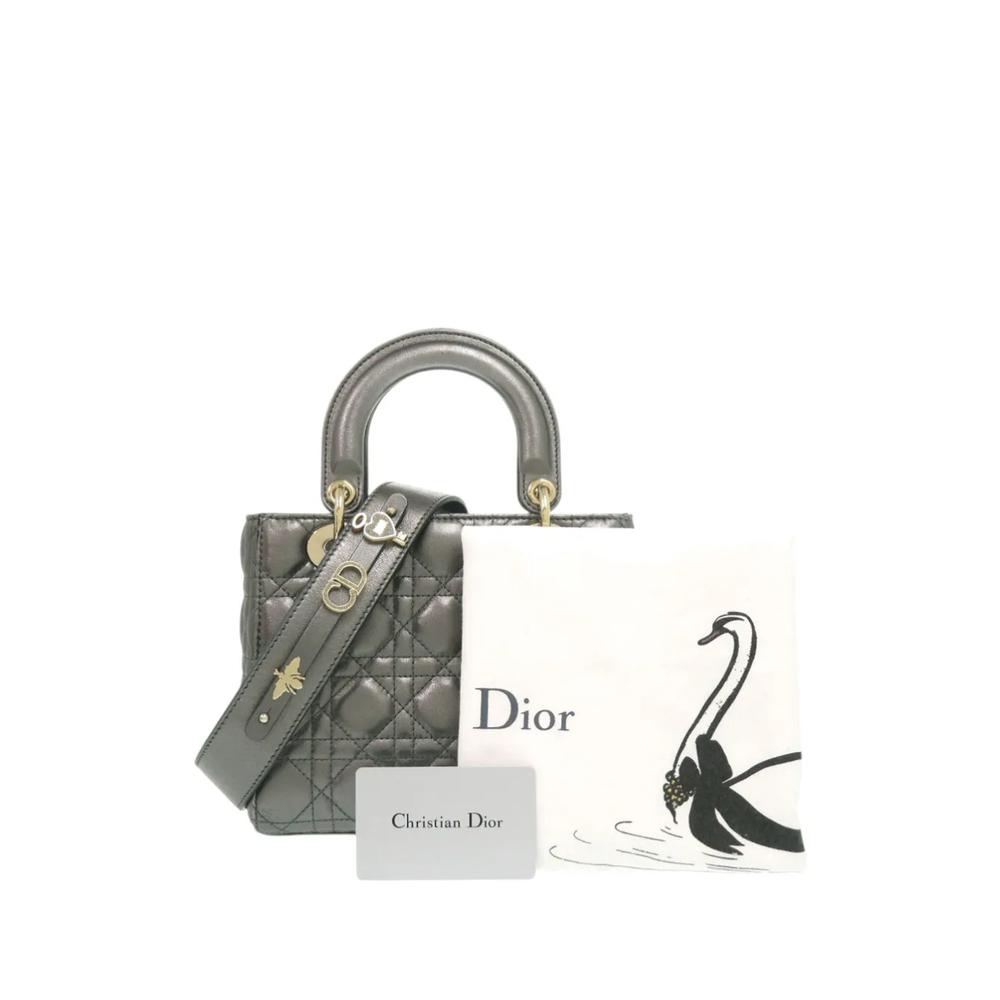 Маленькая сумка-сэтчел Metallic Cannage My ABCDior Lady Dior (2000-2025 годы) 2
