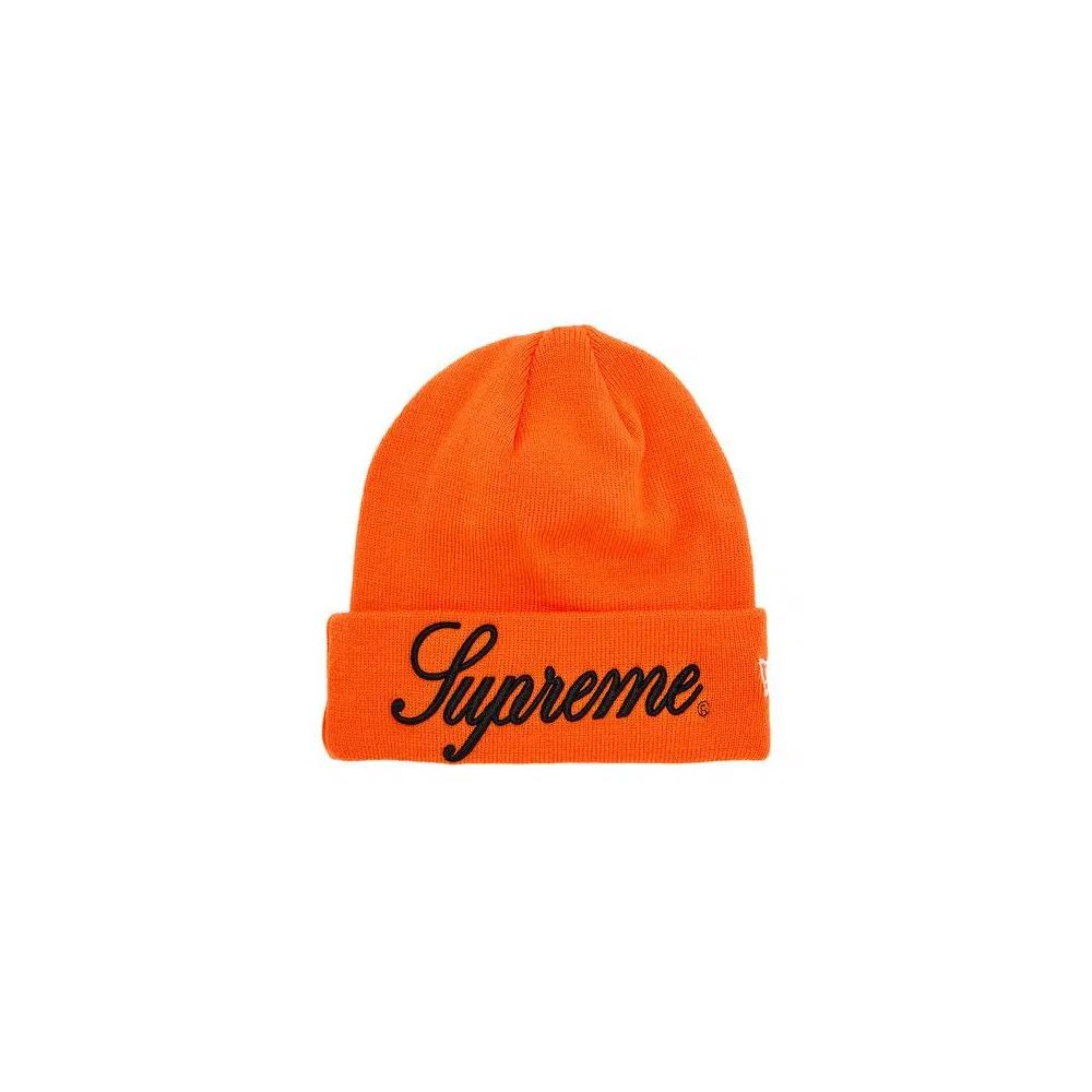 Шапки-бини Supreme New Era Script Beanie 'Оранжевый' 1