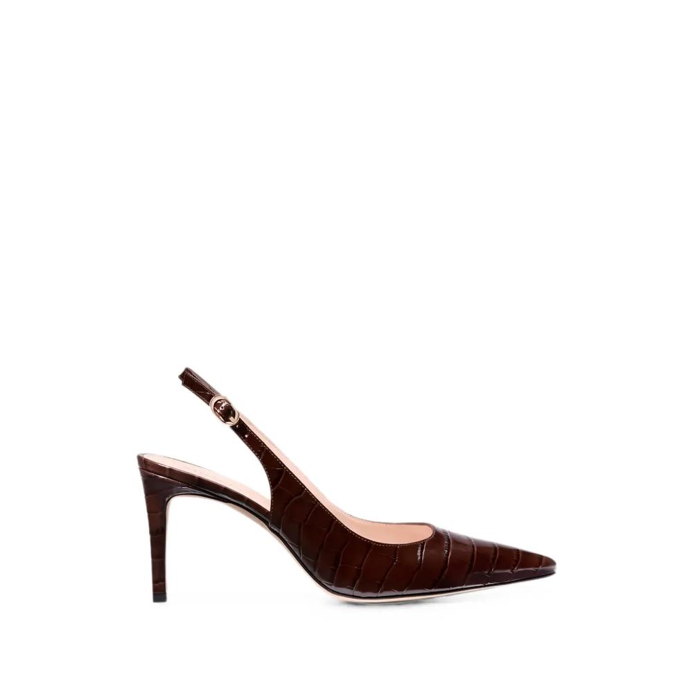 Туфли Power Slingback 75 с тиснением под кожу крокодила 1