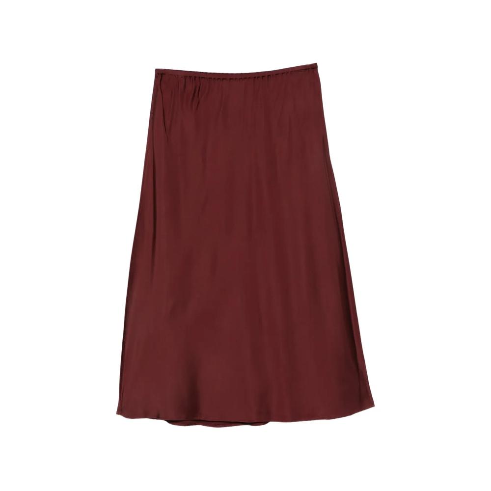 satin-finish elasticated-waist midi skirt 1