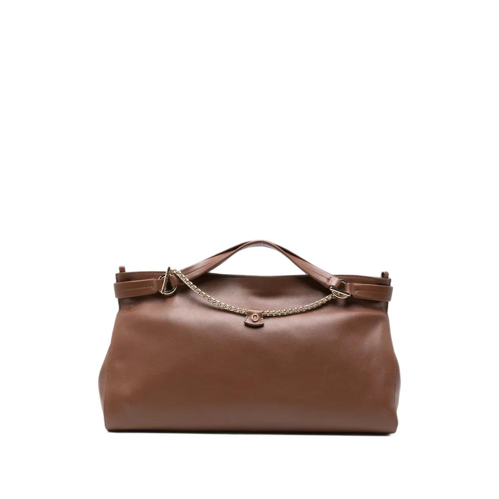 chain-link leather tote bag 1