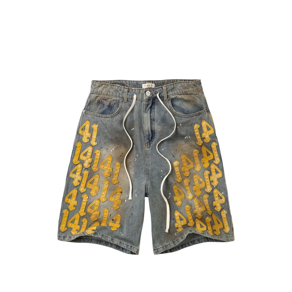 Lucky Charms appliqué denim shorts 1