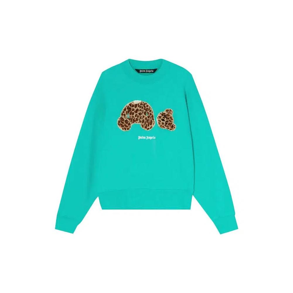 Свитера Palm Angels PA Leopard Bear Crewneck 'Лесной зеленый/Коричневый' 1