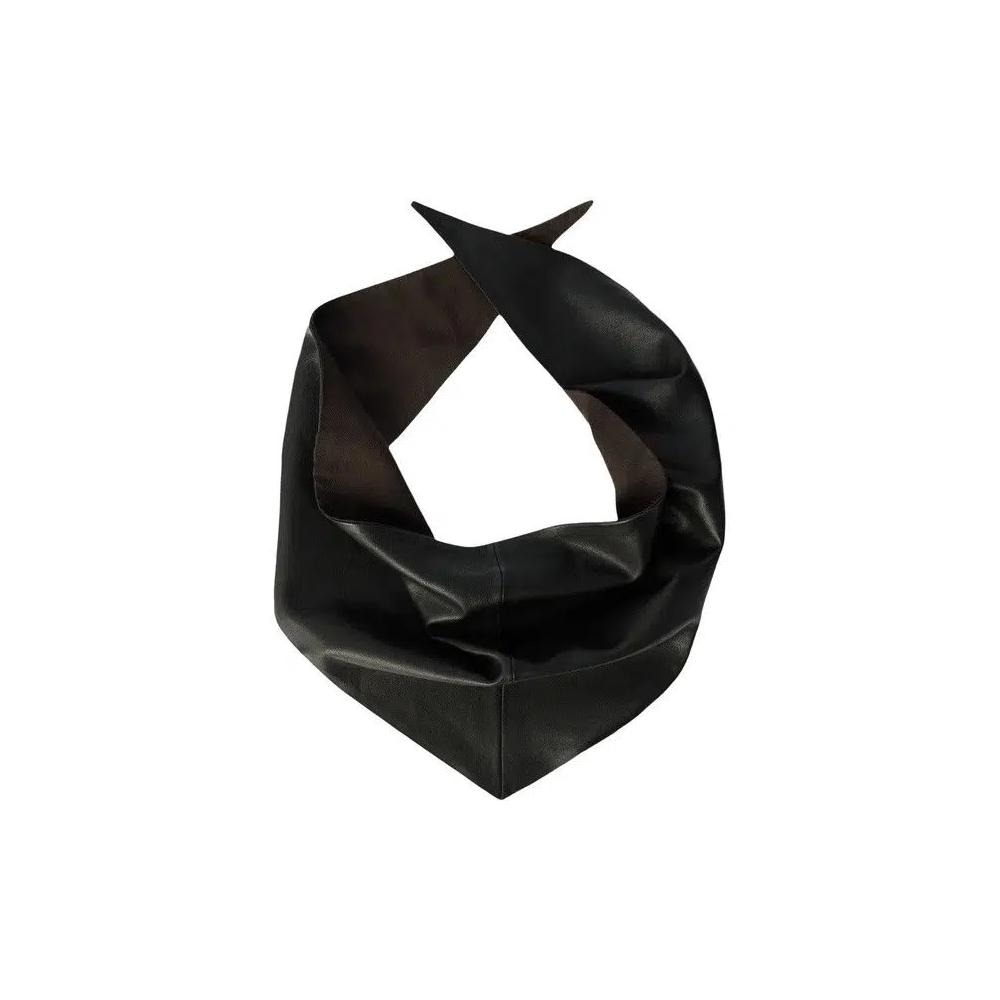 Шарфы Lemaire Leather Triangle Scarf 'Black' 1