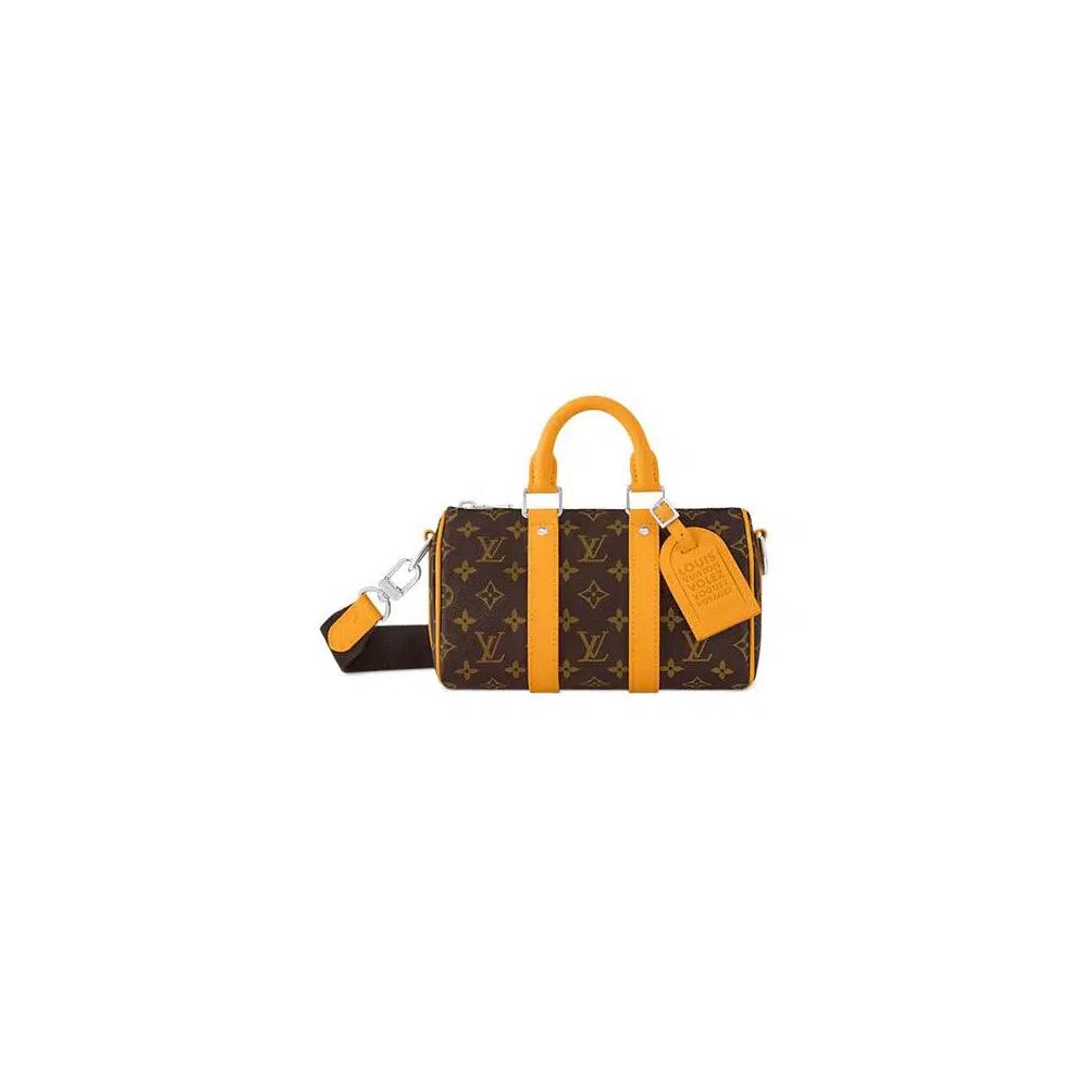 Сумки с ручкой Louis Vuitton Keepall Bandouliere 25 'Коричневый монограмма канвас/шафраново-желтый' 1