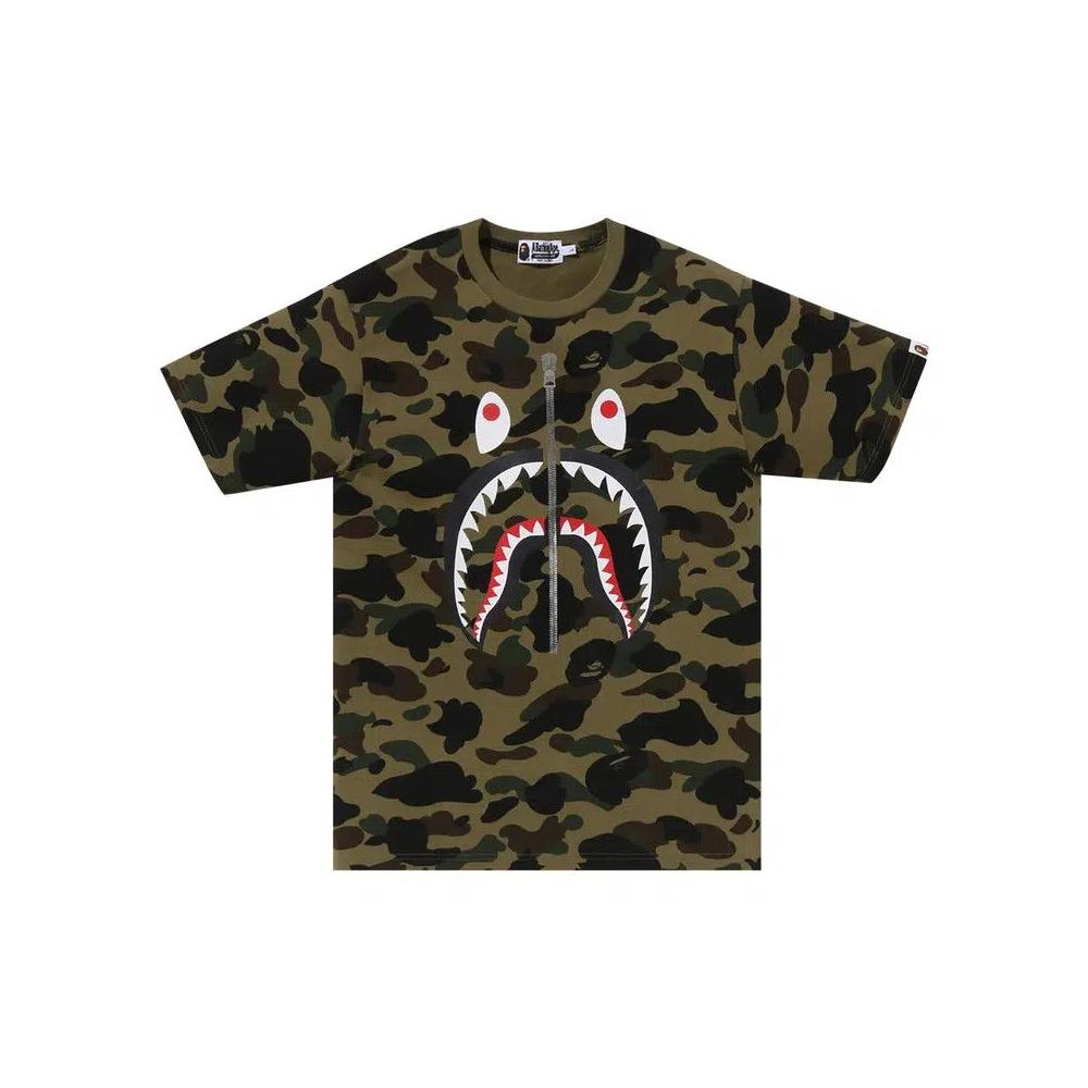 Футболки BAPE 1st Camo Shark Tee «Green» 1