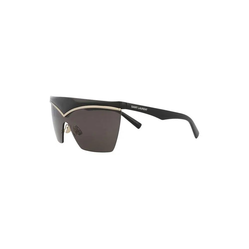 Saint Laurent солнцезащитные очки Shield-Frame Injection 'Black' 2