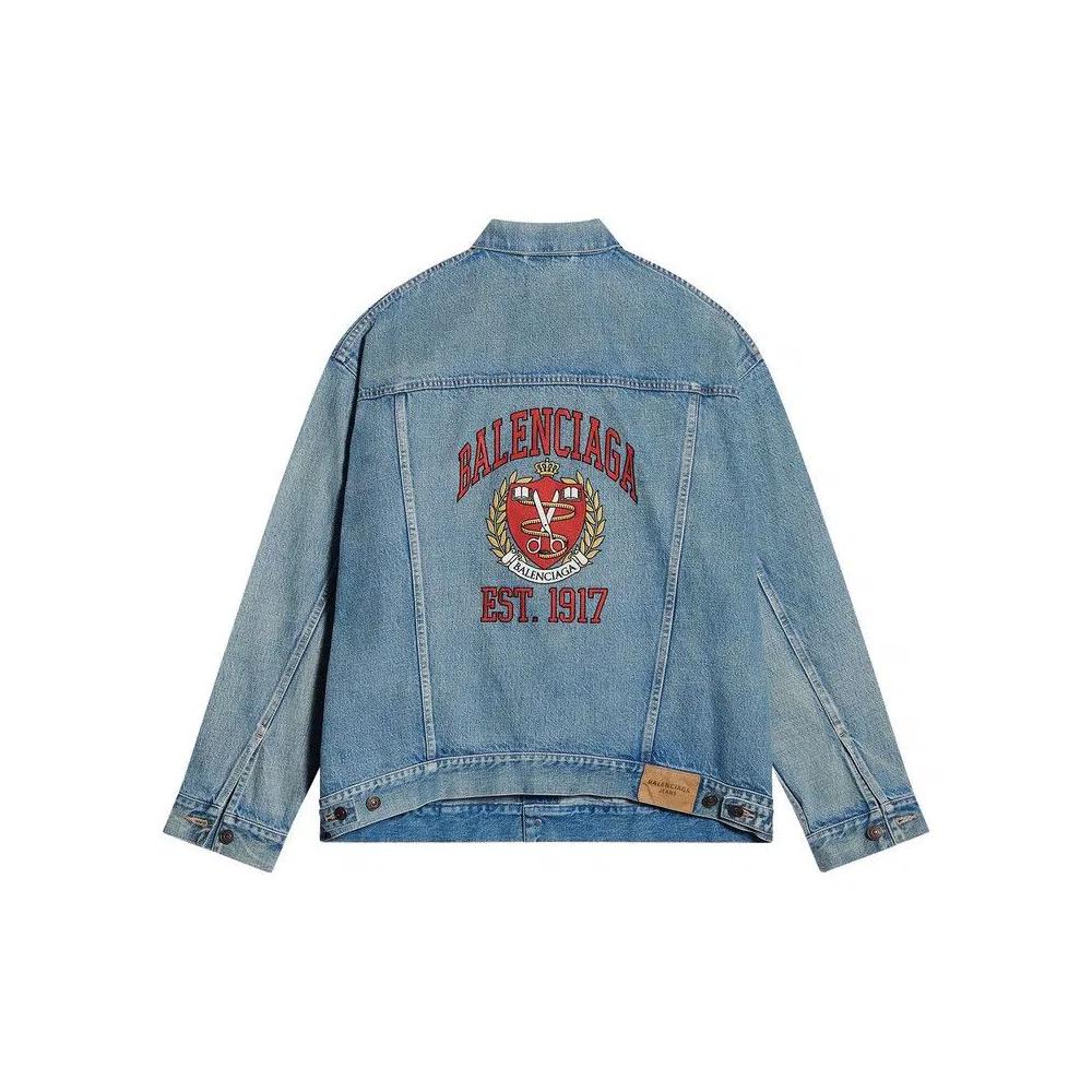 Джинсовые куртки Balenciaga Куртка большого размера 'Washed Light Blue' 2