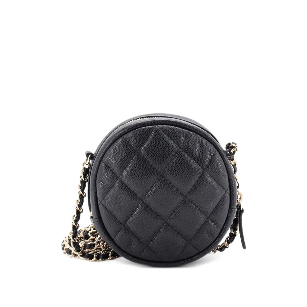 Мини-сумка через плечо Round Clutch with Chain Quilted Caviar 2