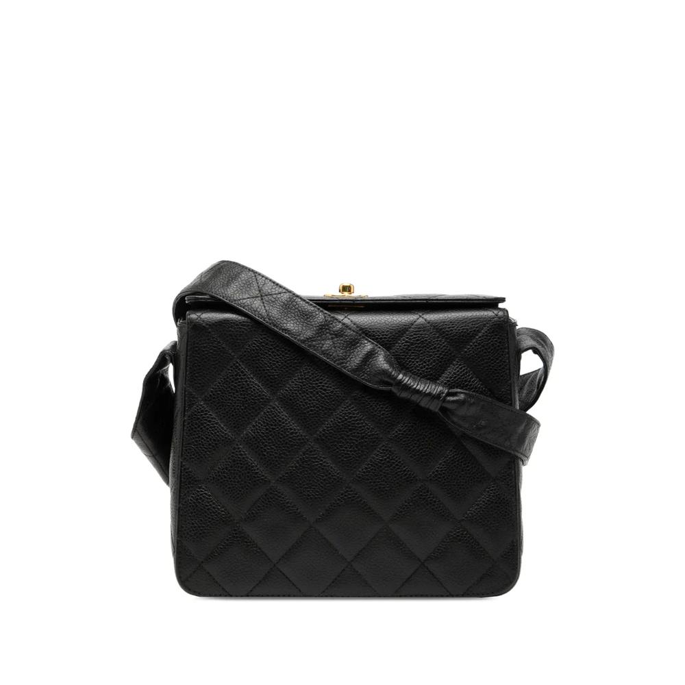 Сумка через плечо Quilted Caviar Carved Buckle Box Bag с логотипом CC (1996-1997 годы) 1