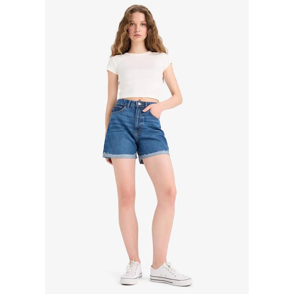 Джинсовые шорты с высокой талией, фасон Mom Fit 6