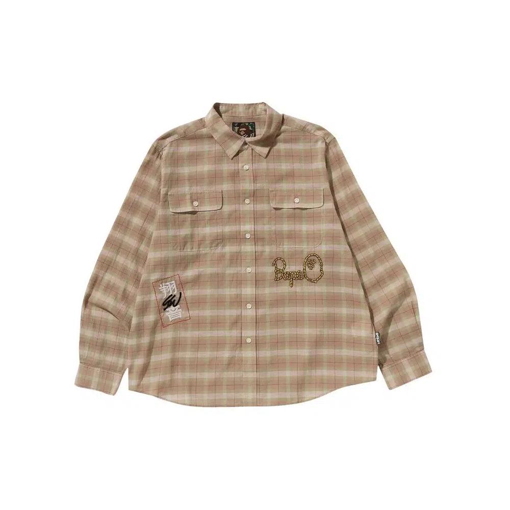 Рубашки BAPE x Sean Wotherspoon Embroidery Check Shirt 'Beige' 1