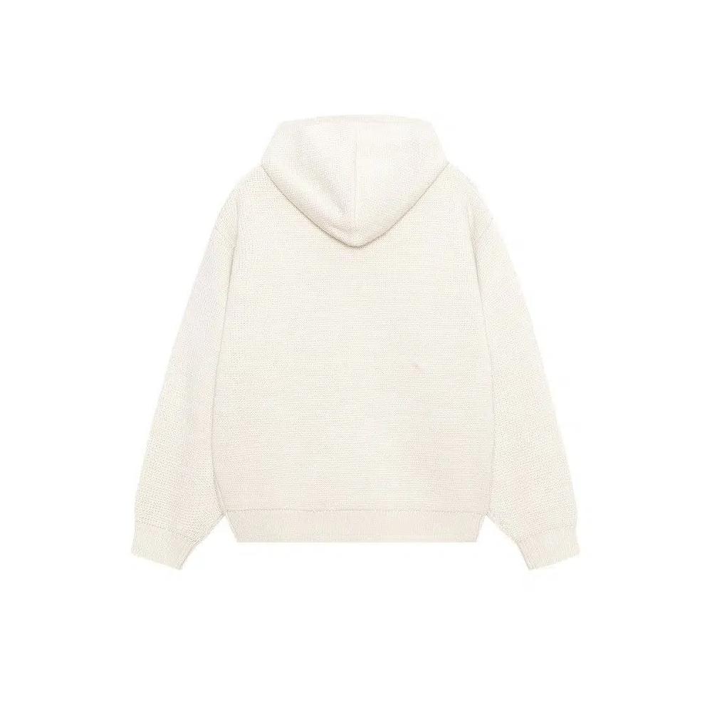Худи Stussy Felt Patch Knit Hoodie 'Natural' 2