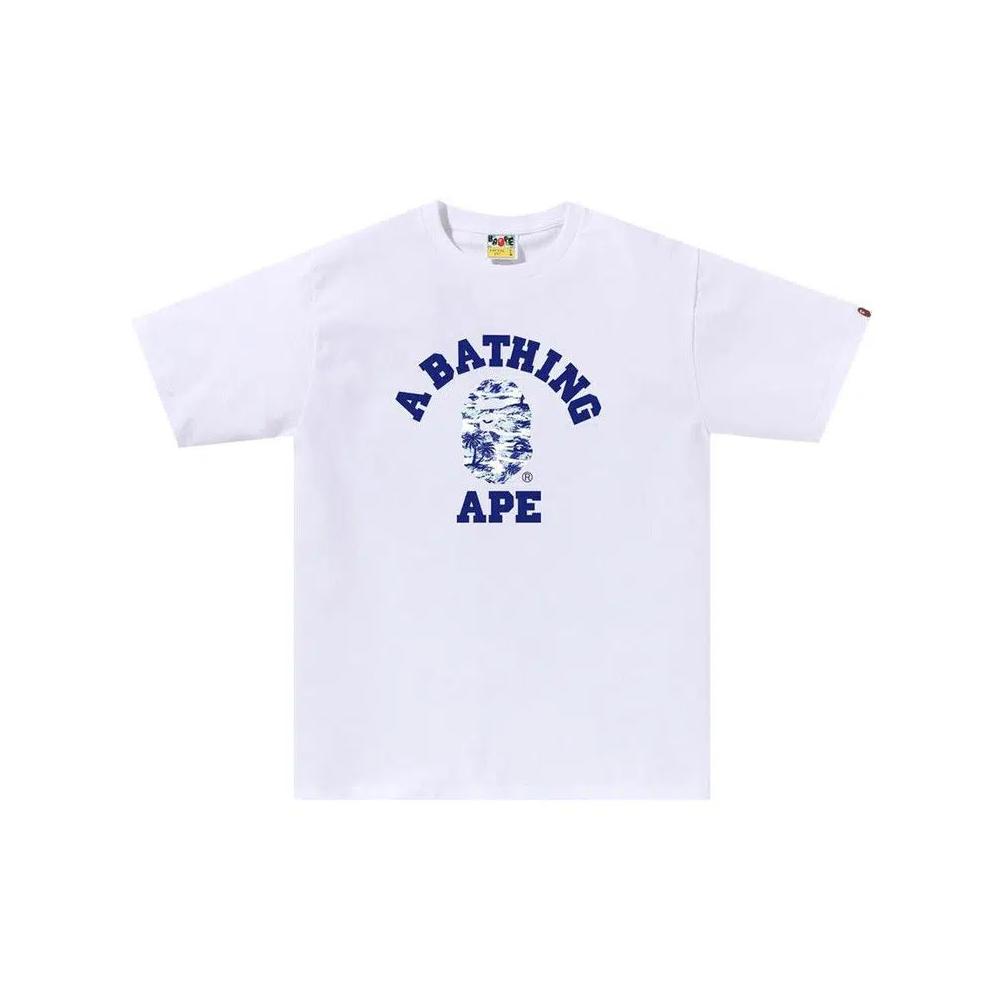Футболки BAPE Palm Tree Camo College Tee 'Белый/Синий' 1
