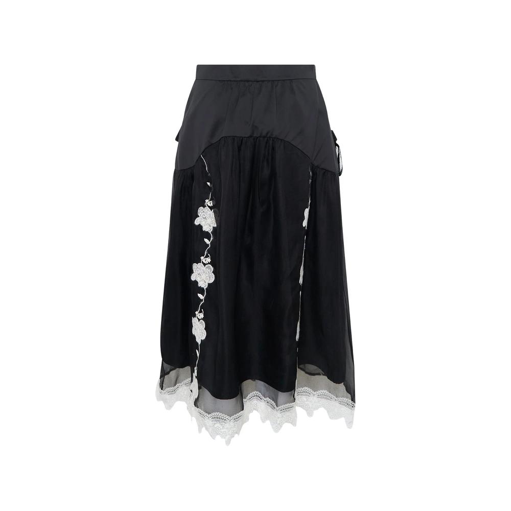 layered lace-trim midi skirt 2
