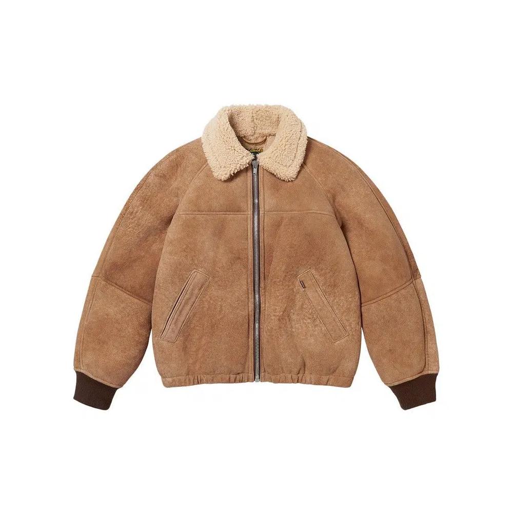 Бомберы Supreme x Schott Shearling Bomber Jacket 'Коричневый' 1