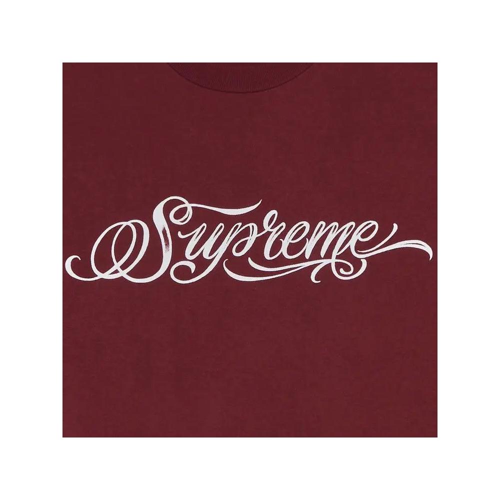 Футболки с коротким рукавом Supreme Script Tee 'Cardinal' 2