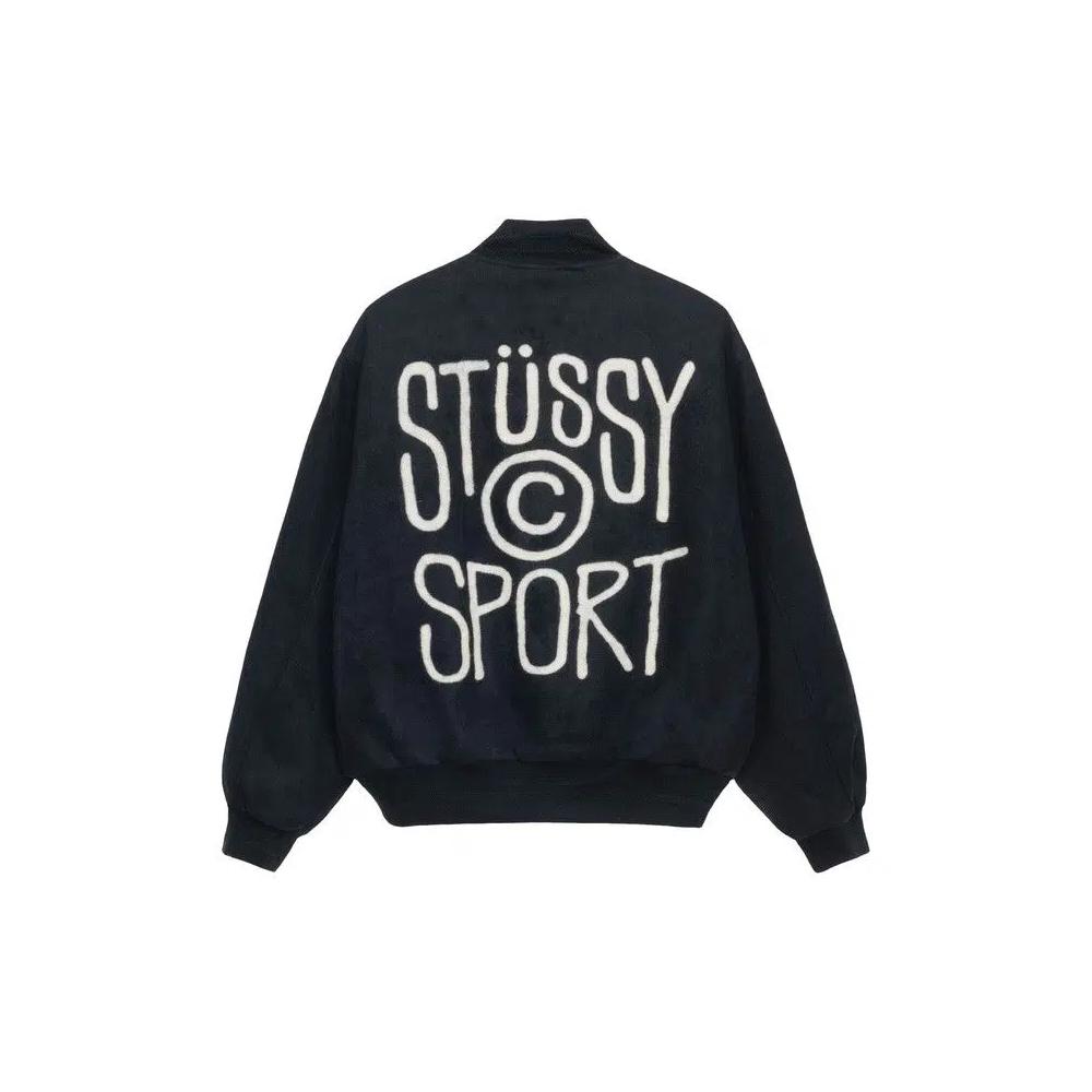 Куртки Stussy Sport Melton Varsity Jacket 'Black' 2